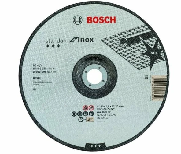 BOSCH 2608601514 Kesici Taş 230*1,9 mm Standard For Inox ürün görseli 1