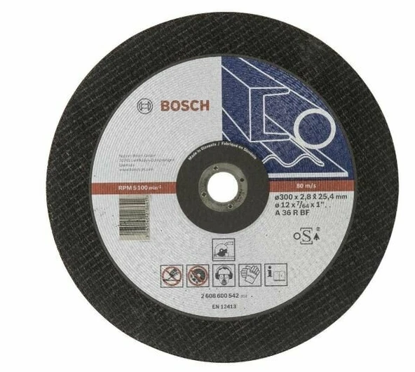 BOSCH 2608600542 Exmetal Kesme Taşı 300*25,40*2,8 mm Düz ürün görseli 1
