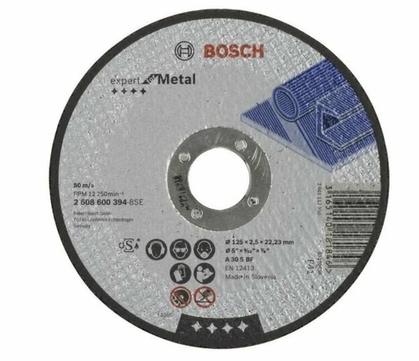 BOSCH 2608600394 Kesme Disk 125*2,5 Metal Düz ürün görseli 1