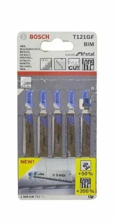 BOSCH 2608636712 Dekupaj Testere Bıçağı Agzı T121Gf 5Pc ürün görseli 1