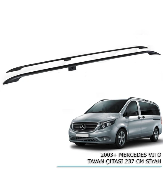 Mercedes Vito Ext Uzun Tavan Çıtası Gold Siyah 2003+ Sonrası ürün görseli 1