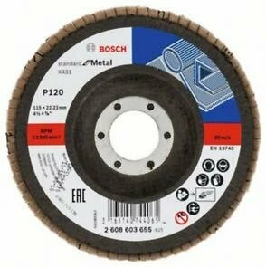 BOSCH 2608603655 Alox Flap Disk 115 mm 120 Kum ürün görseli 1