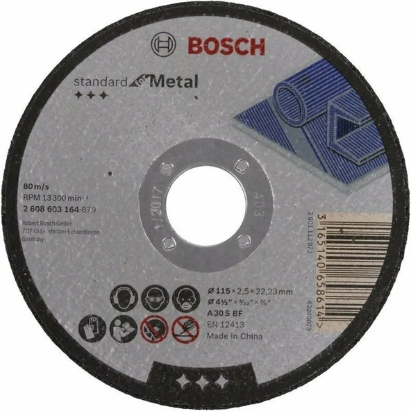 BOSCH 2608603164 Standart For 115*2,5 mm Düz Metal Kesici ürün görseli 1