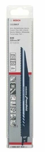 BOSCH 2608657932 Tilki Kuyruğu Bıcağı 25'Li S 1130 Cf ürün görseli 1