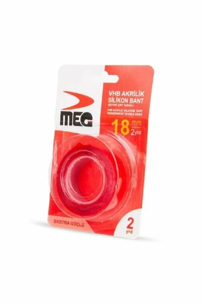 DAD 18 mm X 2Mt Akrilik Çift Taraflı Şeffaf Bant ürün görseli 1