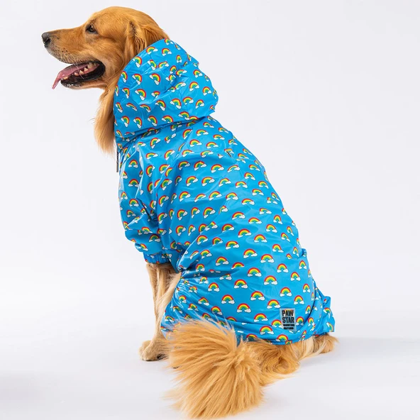Pawstar İrides Fileli Su Geçirmez Orta-Büyük Irk Köpek Yağmurluk Tulum ürün görseli 1