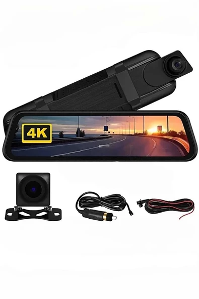 4k Ips Ekran Tam Dokunmatik 9.66” Dikiz Ayna Araç Içi Kamera (4K ÖN 1080P ARKA) | Carplay ürün görseli 1