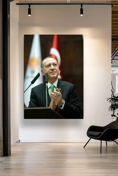 Recep Tayyip Erdoğan 4 Kanvas Tablo Ev Duvar Salon Ofis Dükkan Hediyelik Dekarasyon Süsü ürün görseli 1