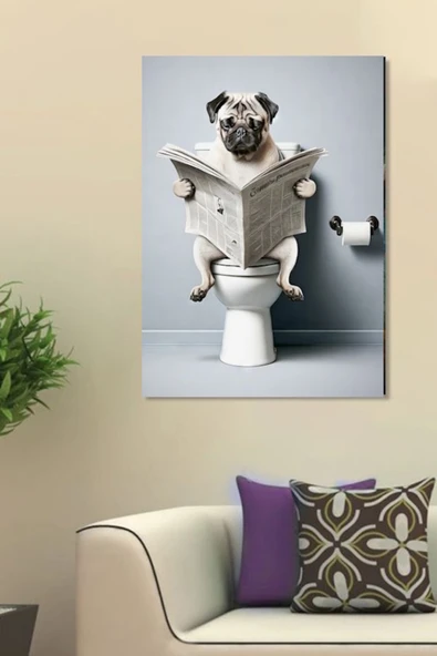 KOMİK WC TUVALET MİZAH KÖPEK BANYO WC DUVAR DEKARASYON SÜSÜ ÖLÇÜ SEÇİNİZ :) ürün görseli 1