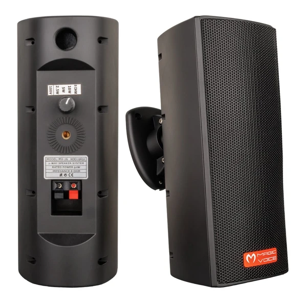 Magicvoice MV-26 2x7,5 Cm Siyah Sütun Hat Trafolu Hoparlör ürün görseli 1