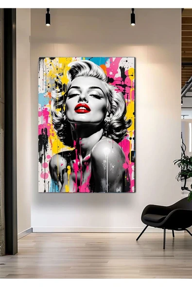 MARİLYN MONROE KANVAS DUVAR SALON OFİS DÜKKAN HEDİYELİK DEKARASYON SÜSÜ ÖLÇÜ SEÇMEYİ UNUTMAYINIZ ürün görseli 1