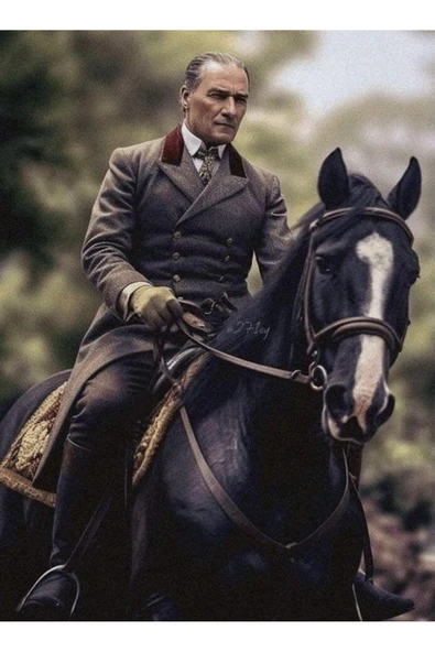 ATATÜRK AT KANVAS TABLO EV DUVAR SALON OFİS DÜKKAN HEDİYELİK DEKARASYON SÜSÜ ÖLÇÜ SEÇİNİZ. ürün görseli 1