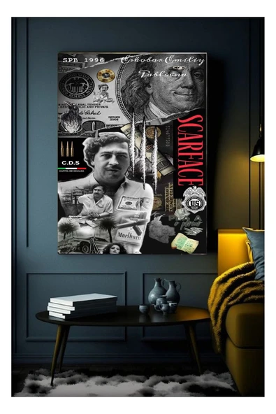 PABLO ESCOBAR KANVAS TABLO CANVAS EV DUVAR DEKARASYON DUVAR SÜSÜ ÖLÇÜ SEÇMEYİ UNUTMAYINIZ ürün görseli 1