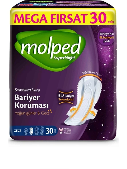 Molped Süpernight Gece Mega Ped 30 Adet ürün görseli 1