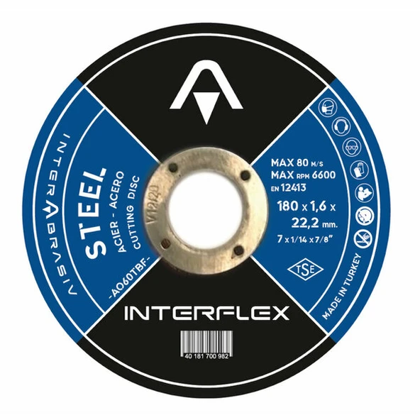 InterFlex İ-4078181610 Taş Metal 180X1,6 mm T41 (Düz) ürün görseli 1