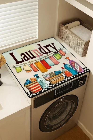 Valerine Life Çamaşır Kurutma Makinesi Üstü Düzenleyici Mat Örtüsü Laundry Room Kaymaz Sıvı Geçirmez ürün görseli 1