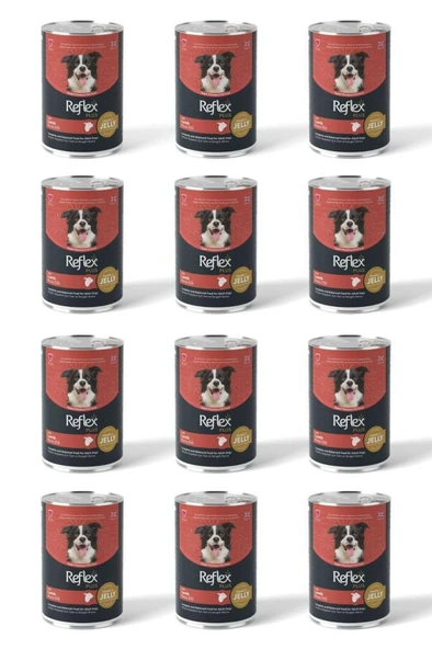 Reflex Plus Jöle İçinde Et Parçacıklı Kuzu Etli Yetişkin Köpek Maması 400 Gr*12 Adet ürün görseli 1