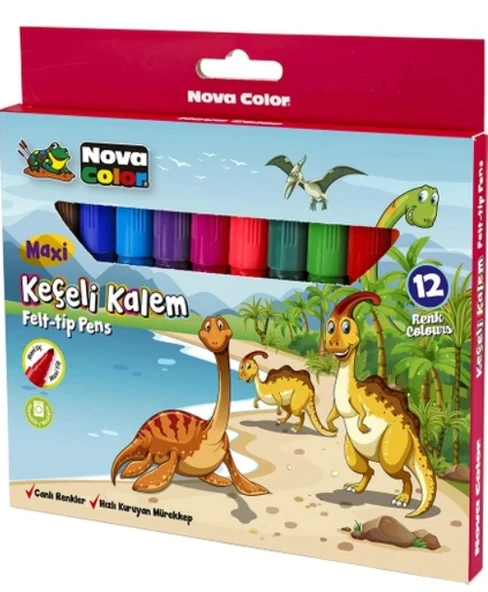 Maxi Jumbo Keçeli Kalem Felt-tip Pens- 12 Li ürün görseli 1