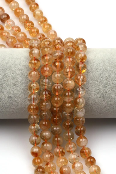 Sitrin (AA Kalite) Doğal Taş Dizi 8 mm Küre Kesim ürün görseli 1