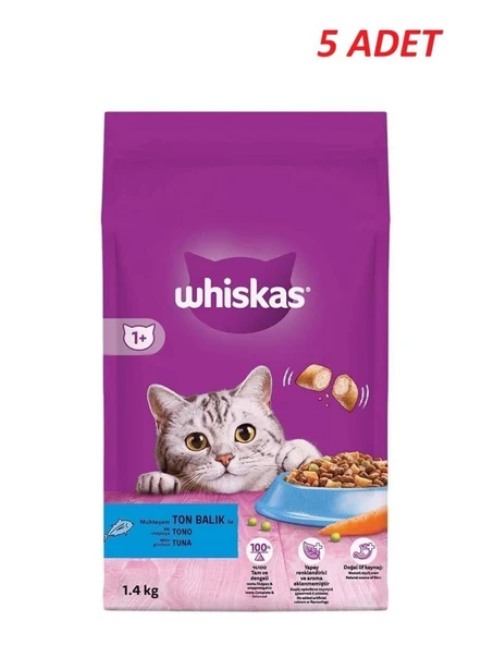 Whiskas Yetişkin Ton Balıklı Kedi Maması 1.4 Kg*5 Adet ürün görseli 1