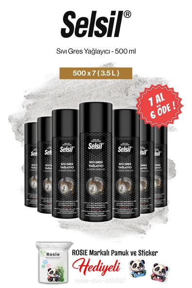 Selsil Sıvı Gres Yağlayıcı 500 ml, 7 AL 6 ÖDE ve rosie pamuk ürün görseli 1