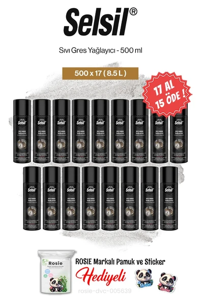 Selsil Sıvı Gres Yağlayıcı 500 ml, 17 AL 15 ÖDE ve rosie pamuk ürün görseli 1