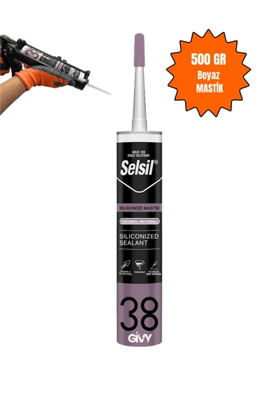 Selsil Silikonize Mastik Beyaz 500gr, Boyanabilir Akrilik Dolgu, Iç Ve Dış Cephe Uygulamaları Için ürün görseli 1