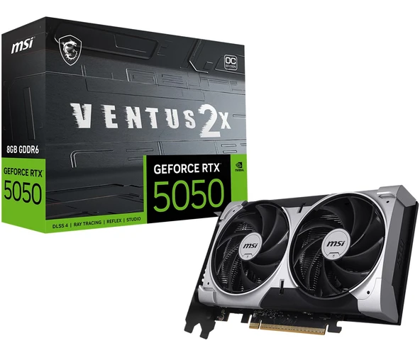 MSI VGA GEFORCE RTX 5050 8G VENTUS 2X OC RTX5050 8GB GDDR6 128B DX12 PCIE 5.0 X16 3XDP 1XHDMI ürün görseli 1