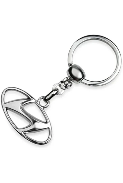 Hyundai Logolu Metal Otomobil Anahtarlığı - Krom Kaplamalı ürün görseli 1