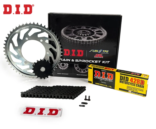 ZİNCİR DİŞLİ SETİ - HONDA CBR 125 R (125 CC) - (2004-2010) / HONDA / CBR 125 R / 125cc / ZİNCİR : DID-428D (ÇELİK)-124 / DİŞLİ : (15T -42T)  / 2004-2005-2006-2007-2008-2009-2010 ürün görseli 1
