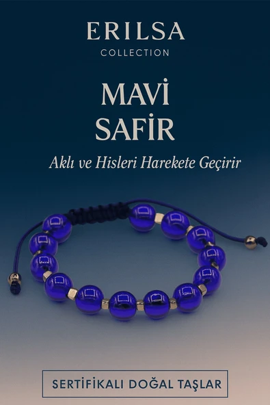 Sertifikalı Sentetik Mavi Safir Taşı Bileklik – Aklı ve Hisleri Güçlendiren Şık Takı ürün görseli 1