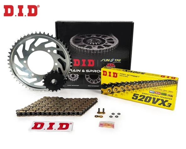 ZİNCİR DİŞLİ SETİ - HONDA CRF 450 X (450 CC)  - (2005-2018) / HONDA / CRF 450 X / 450cc / ZİNCİR : DID-520VX3 (GOLD)-114 / DİŞLİ : (13T -51T)  / 2005-2006-2007-2008-2009-2010-2011-2012-2013-2014-2015- ürün görseli 1