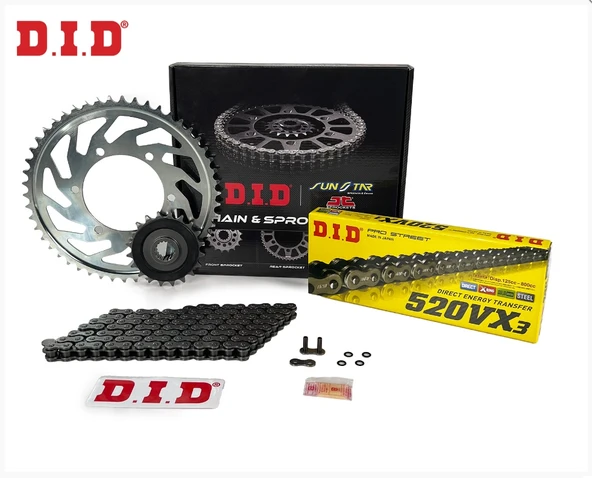 ZİNCİR DİŞLİ SETİ - HONDA CRF 450 R (450 CC) - (2004-2018) / HONDA / CRF 450 R / 450cc / ZİNCİR : DID-520VX3 (ÇELİK)-116 / DİŞLİ : (13T -48T)  / 2004-2005-2006-2007-2008-2009-2010-2011-2012-2013-2014- ürün görseli 1