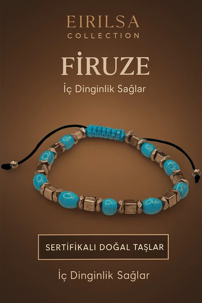 Sertifikalı Doğal Firuze Bileklik – İç Dinginlik Huzur ve Negatif Enerjiye Karşı Koruma ürün görseli 1