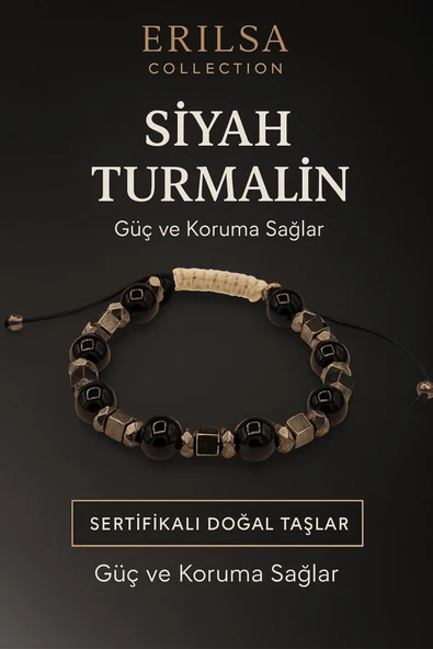 Sertifikalı Doğal Siyah Turmalin Bileklik – Güç, Koruma ve Negatif Enerjiyi Uzaklaştırma ürün görseli 1