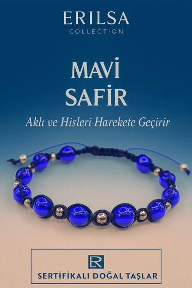 Sertifikalı Mavi Safir Taş Bileklik – Aklı ve Hisleri Harekete Geçiren Enerji Taşı ürün görseli 1