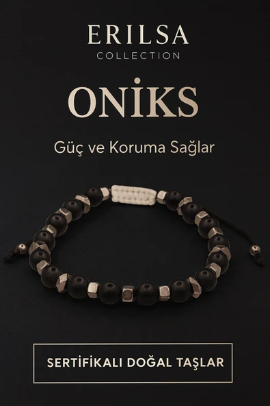 Sertifikalı Ham İşlenmemiş Oniks Taşı Bileklik – Güç Koruma ve Kalkan ürün görseli 1