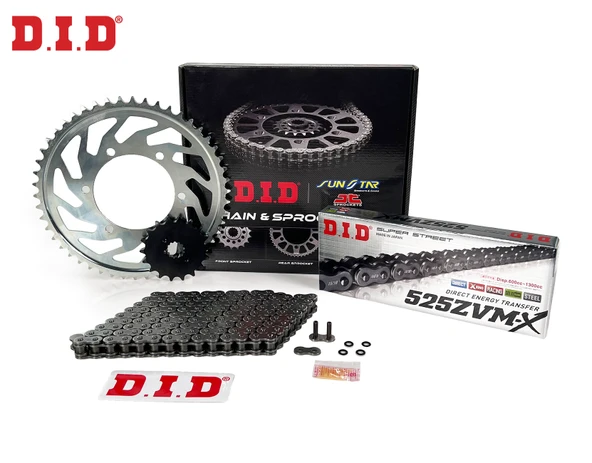 ZİNCİR DİŞLİ SETİ - APRILIA TUONO R FACTORY (1000 CC)  - (2006-2011) / APRILIA / TUONO R FACTORY / 1000cc / ZİNCİR : DID-525ZVM-X (ÇELİK)-106 / DİŞLİ : (16T -40T)  / 2006-2007-2008-2009-2010-2011 ürün görseli 1