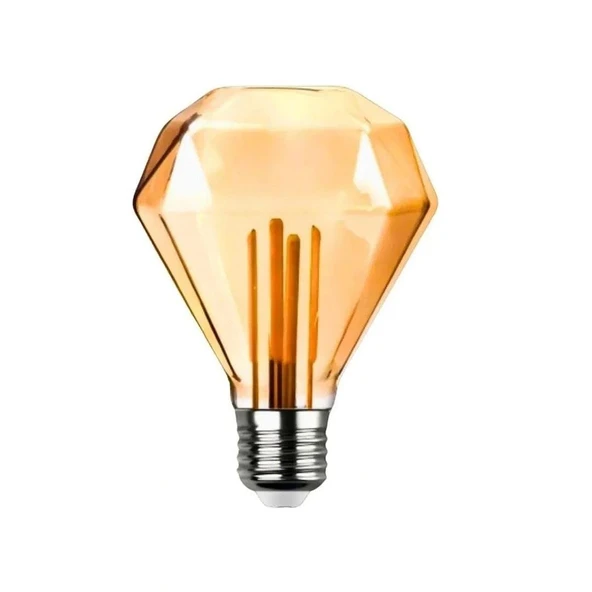 Ayt Ledx GD-95 Kırılmaz Gövde Diamond Elmas Kesim 4,5 Watt Amber Rustik Ampul Dekoratif Aydınlatma ürün görseli 1