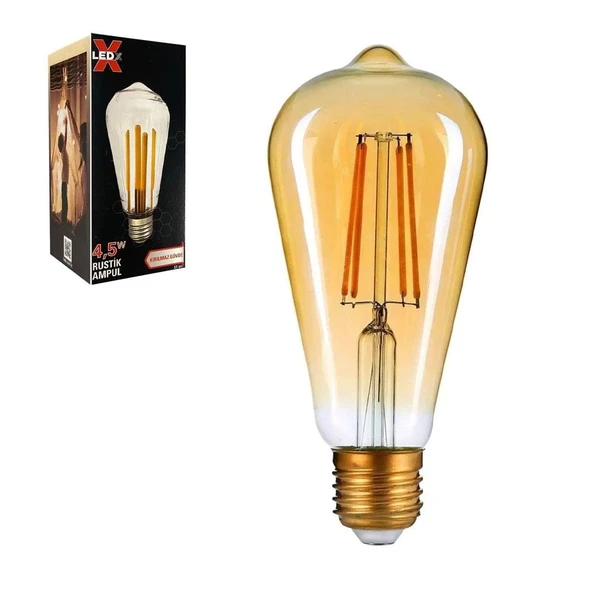 Ayt Ledx ST-64 Kırılmaz Gövde 4,5 Watt Düz Rustik Ampul Dekoratif Lamba Aydınlatma ürün görseli 1