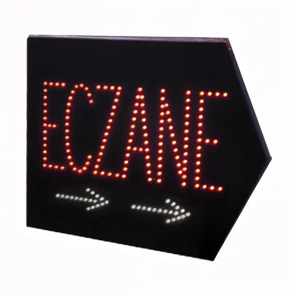Ayt Powermaster PM-28338 Eczane SMD LED Tabelası Sağ OK Yönlü Kırmızı Beyaz Suya Dayanıklı 345x465mm ürün görseli 1
