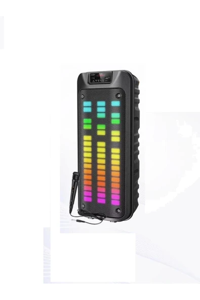 1852 Taşınabilir Rgb Ledli Bluetooth Hoparlör Usb-tf Siyah ürün görseli 1