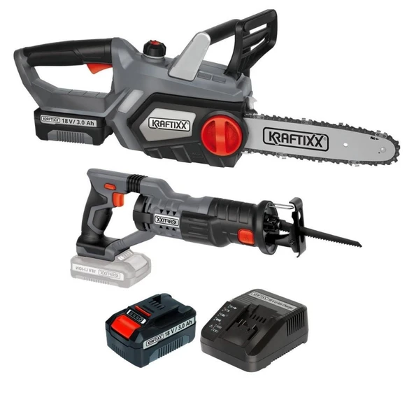 Kraftixx by Einhell Akülü Ağaç Kesme ve Tilki Kuyruğu Set 2x3 Amper ürün görseli 1