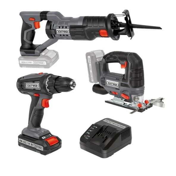 Kraftixx by Einhell Akülü Vidalama Dekupaj Tilki Kuyruğu Set 1x2 Amper ürün görseli 1