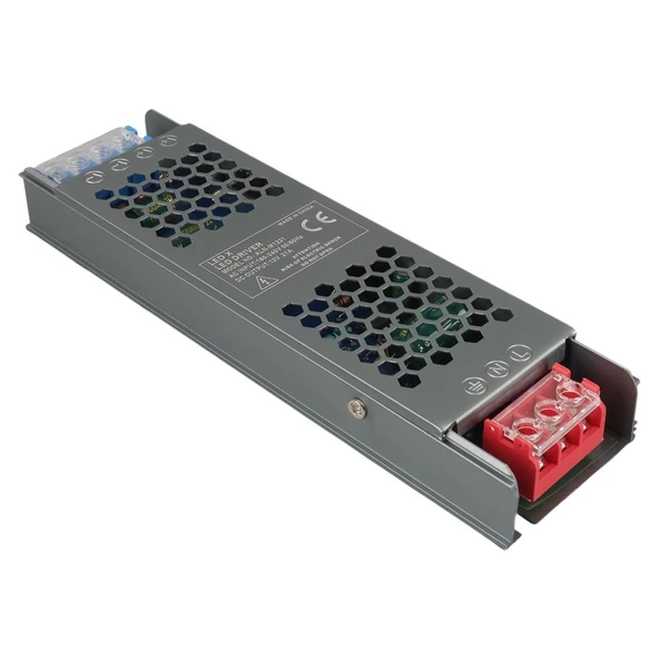 Ayt Ledx ALN-M1221 12 Volt 21 Amper 180x25x12mm Ultra Slim Metal Kasa Adaptör Şerit Led Kamera Adaptörü ürün görseli 1