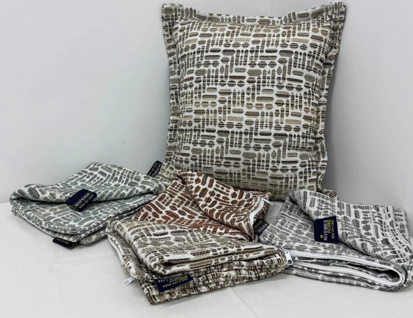 NİVEMESHOME ELYAF DOLGULU KIRLENT 45X45 LİSA 03 VİZON ürün görseli 1
