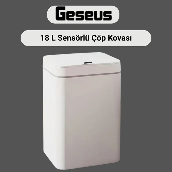 Sensörl Çöp Kovası Plastik 18 Litre-Beyaz Yerli Üretim ürün görseli 1