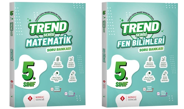 Sonuç 2026 5. Sınıf Matematik + Fen Bilimleri Trend Soru Bankası Seti 2 Kitap ürün görseli 1
