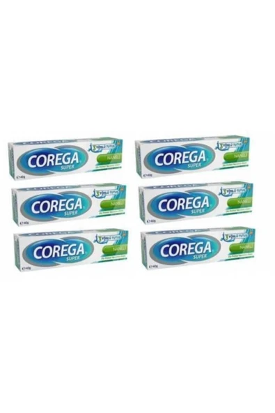Corega Süper Protez Yapıştırıcı Naneli Krem 40 gr 6 Kutu ürün görseli 1