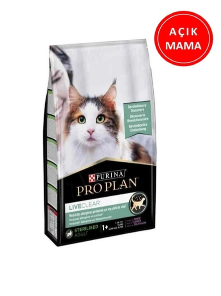 ProPlan LiveClear Sterilized Hindili Alerji Önleyici Kedi Maması 1 kg AÇIK ürün görseli 1
